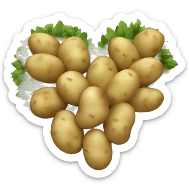 beige heart adorned with potatoes garland sticker