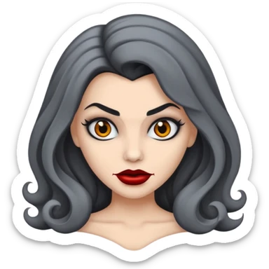 vampira com a cor de pele cinza, cabelo ondulados sticker