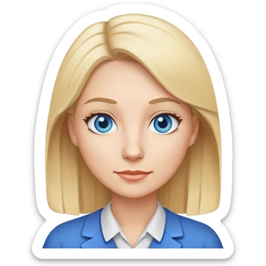 blonde hair blue eyes teacher female sticker
