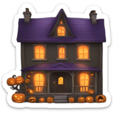 maison halloween sticker
