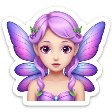 Lilac and pink fairy with wings sticker
