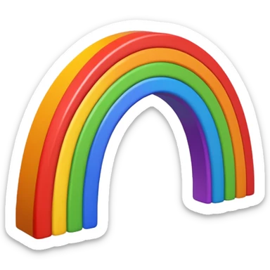 Rainbow extending beyond the frame sticker