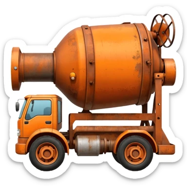 orange concrete mixer sticker