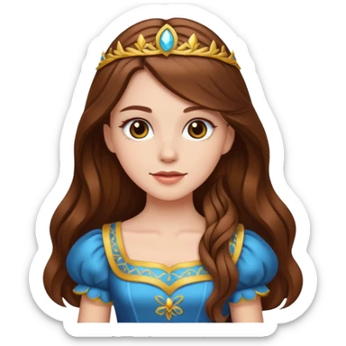 white fancy girl with long and brown hair sticker