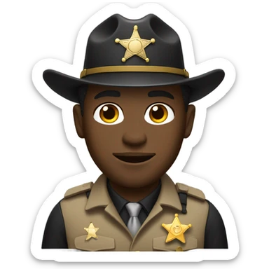 Black man as a sheriff Deputy  sticker
