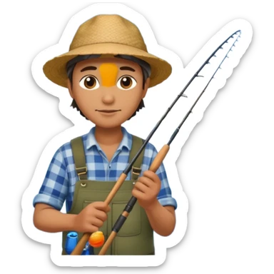 GRANJERO PESCANDO JUNTO A UN LAGO sticker