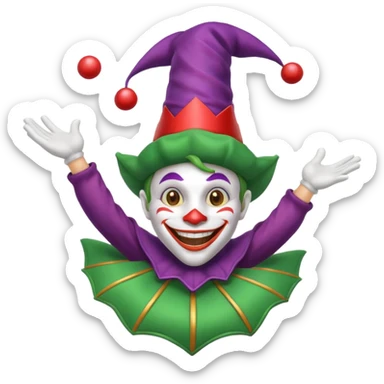 card joker spinning world sticker