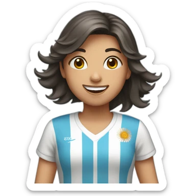 argentinian girl celebrating sticker