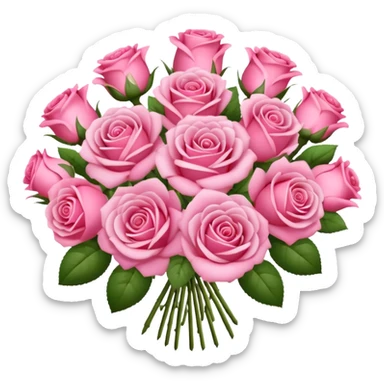 Huge pink flower bouquet with different flowers and pink tones and roses sticker