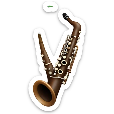 A clarinet with a palm tree engraved on the barrel  sticker