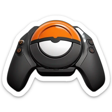 Pokeball orange color with logo geek joystick sticker