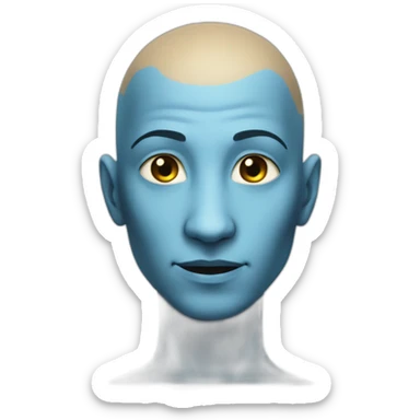 Na'vi from Avatar bald with blue features sticker