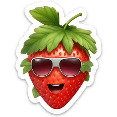 Strawberry wearing sunglasses sticker