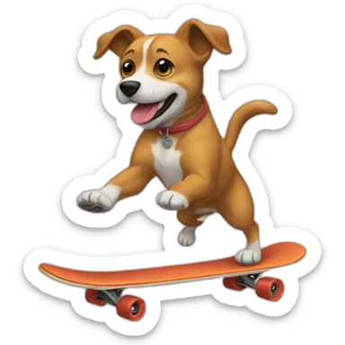 A dog named beans doing a kickflip sticker