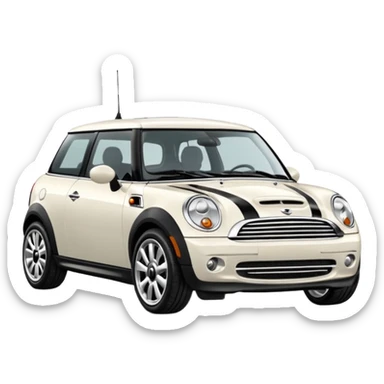 White Mini Cooper car sticker