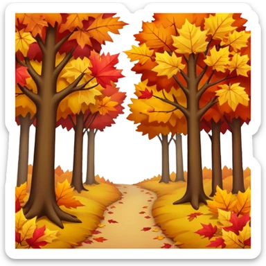Autumn forest sticker