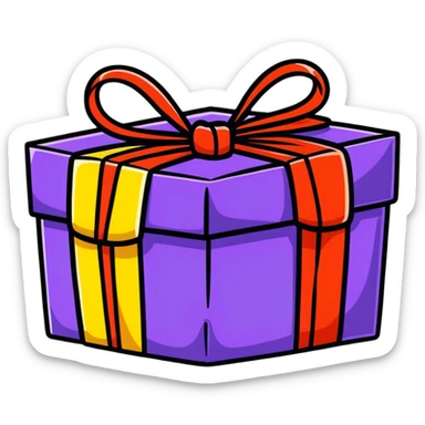 colorful wrapped present sticker