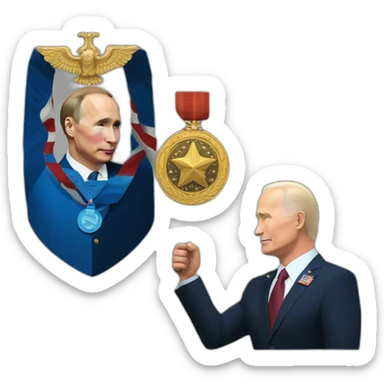 Putin getting medal of honor from Joe Biden sticker