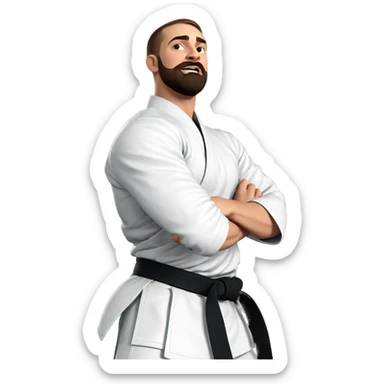 male martial artist portrait sticker