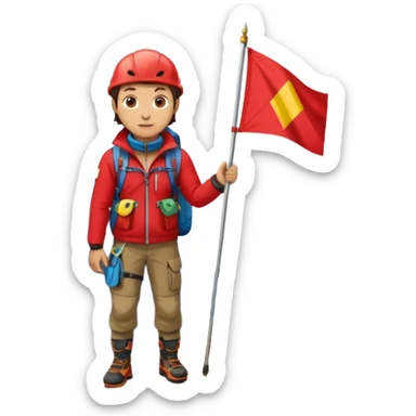 guide with flag in Mountain Climbing Team sticker