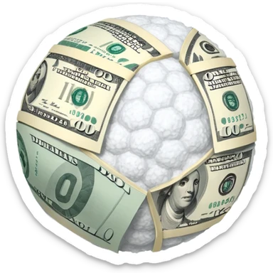 Snow ball with dollar bills  sticker
