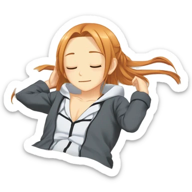 laying down sleeping full body Asuna anime sword art online one piece swim suiting  sticker