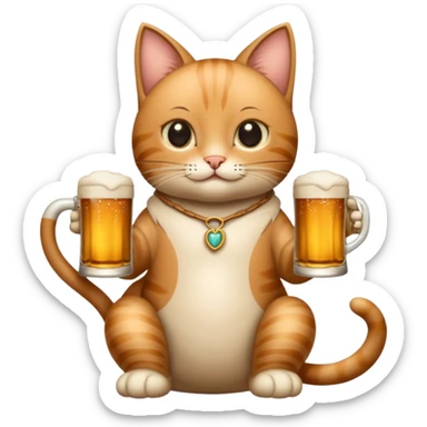 Eine tanzende Katze mit einem vollem Bierkrug im Wirtshaus. Mit musik sticker