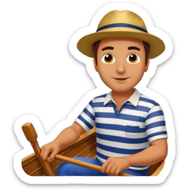 venice gondola driving italian man sticker