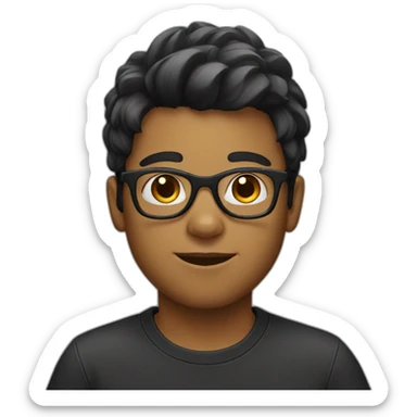 Boy with eyewear and hair black sticker