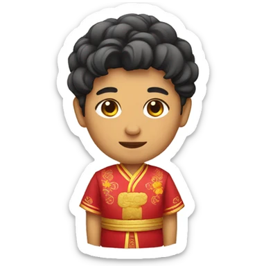 A maxican with Chinese attire sticker