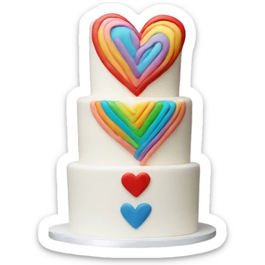 all colors heart on the cake sticker