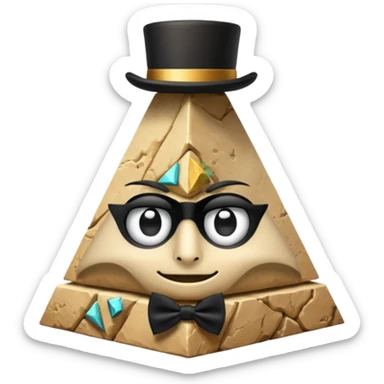 Pyramid with one eye, a top hat, and a black bowtie ￼ sticker