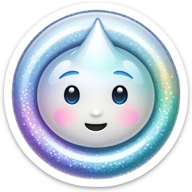 white glory glitter sticker