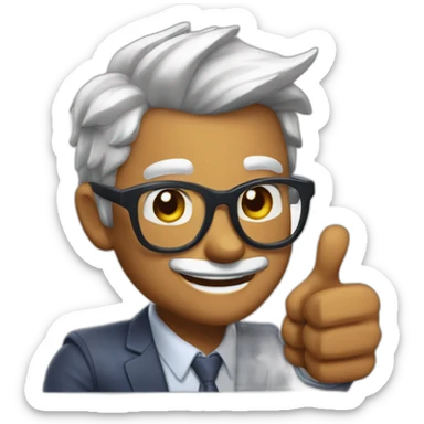 silver fox twitch thumbs up sticker