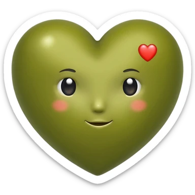 green olive heart sticker