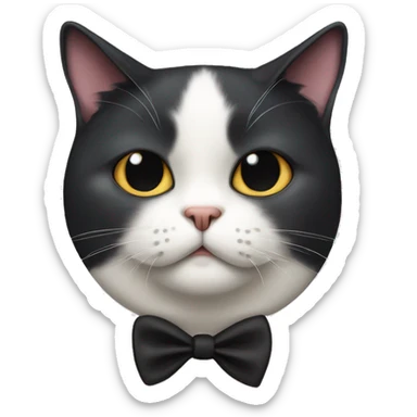 Fat tuxedo cat with spot on his nose sticker