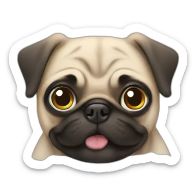 pug taking a bath sticker