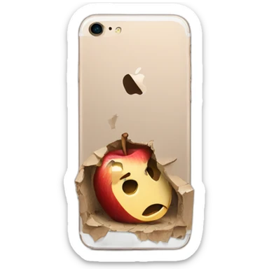 apple iphone destroyed sticker