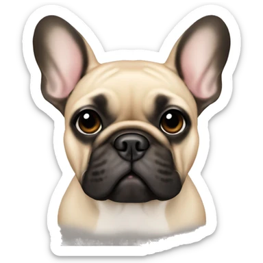 Beige French bulldog with black ears  sticker