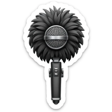 boom fluffy microphone sticker