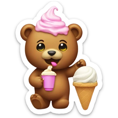 Gummy’s bear eating ice cream sticker
