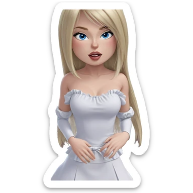 blonde girl with blue eyes sticker