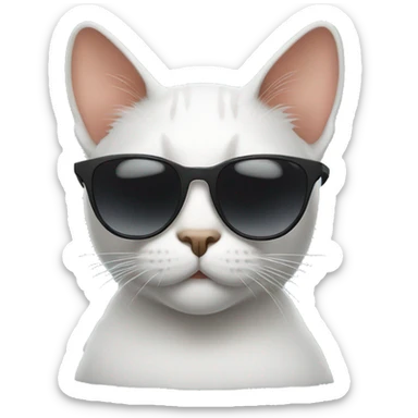 Cat with sunglasses sticker