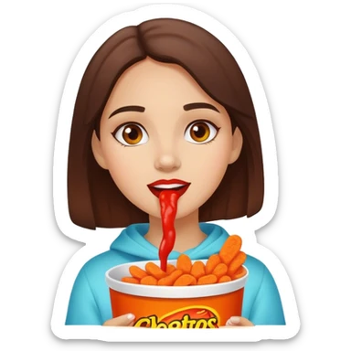 Hot Cheetos girl brunette sticker