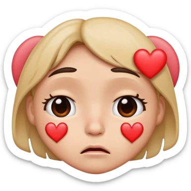 give me a pouting face (🥺)with heart eyes and crying hearts  sticker