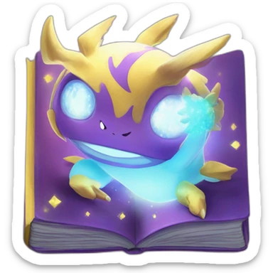 Pokemon enchanted book from the future, glow, shiney, there are pokemon sticker