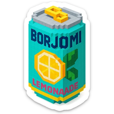 Borjomi lemonade can with a refreshing design sticker