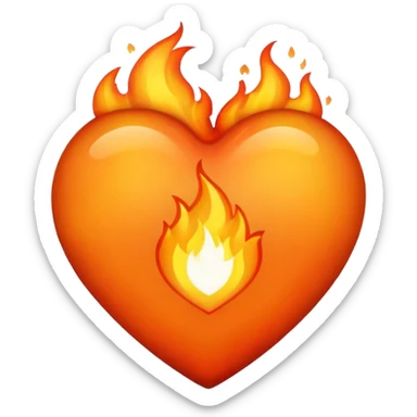 Fire heart  sticker