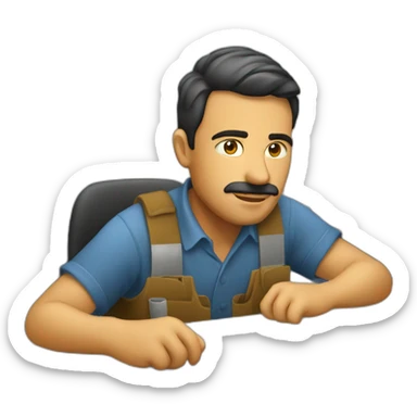 Hombre trabajando huerta sticker