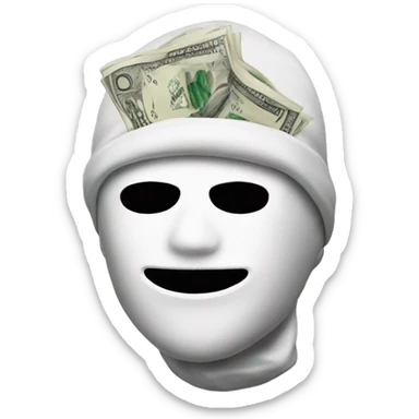 ski mask and money sticker